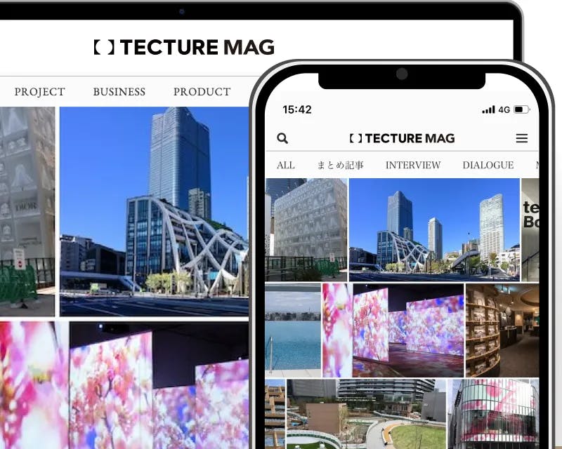 TECTUREが運営するメディア「TECTURE MAG」のPCおよびスマホでのイメージ