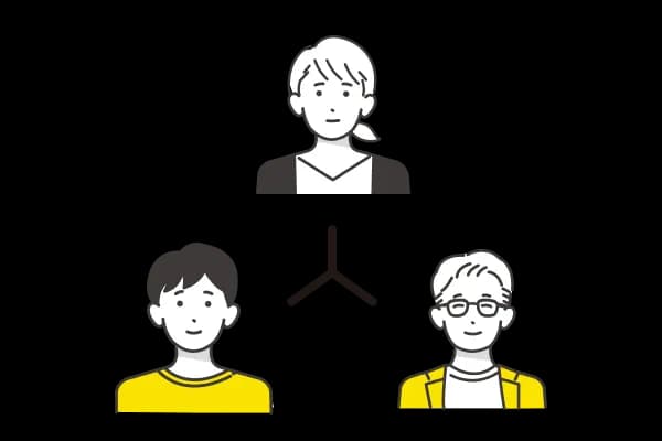 設計者個人が集団になったチームを表すイラスト